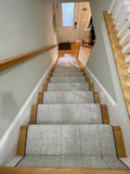 Top down view of Martinique Silver stair runner