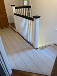 Peter Island Stripe shown as a conjoined stair and hallway runner 