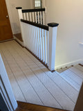 Peter Island Stripe shown as a conjoined stair and hallway runner 